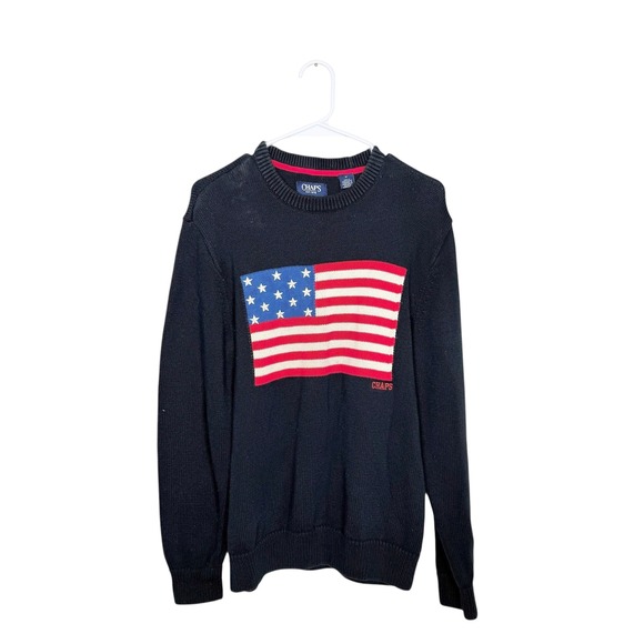 Chaps Other - Vintage Chaps Navy Blue American Flag Sweater Size Medium